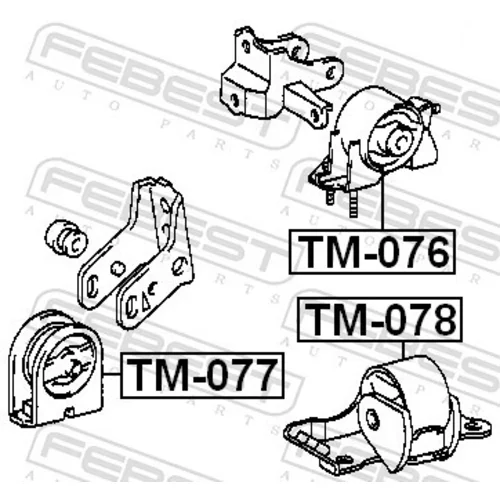 Uloženie motora TM-077 /FEBEST/ - obr. 1