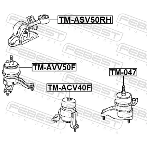 Uloženie motora TM-ASV50RH /FEBEST/ - obr. 1