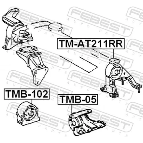 Uloženie motora TM-AT211RR /FEBEST/ - obr. 1