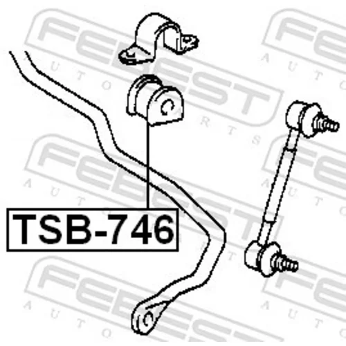 Uloženie priečneho stabilizátora TSB-746 /FEBEST/ - obr. 1