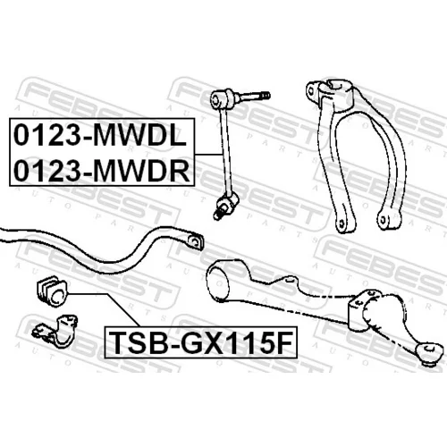 Uloženie priečneho stabilizátora TSB-GX115F /FEBEST/ - obr. 1