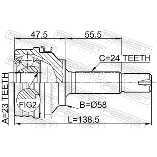 Sada kĺbov hnacieho hriadeľa 0110-035 /FEBEST/ - obr. 1