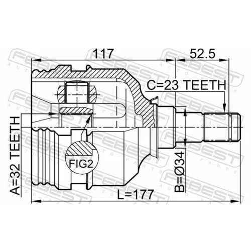 Sada kĺbov hnacieho hriadeľa 0111-190UKP /FEBEST/ - obr. 1