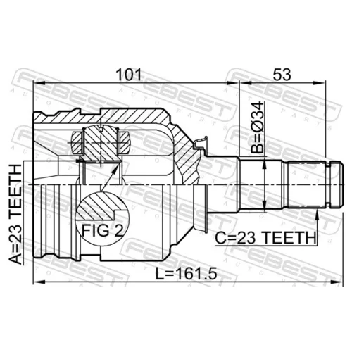 Sada kĺbov hnacieho hriadeľa 0111-1NZFE /FEBEST/ - obr. 1