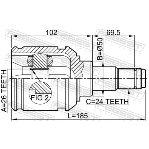 Sada kĺbov hnacieho hriadeľa 0111-AZT251LH /FEBEST/ - obr. 1