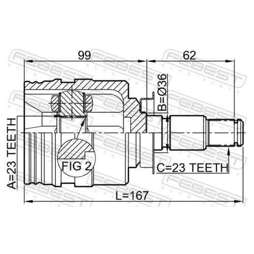 Sada kĺbov hnacieho hriadeľa 0111-SXA10RH /FEBEST/ - obr. 1