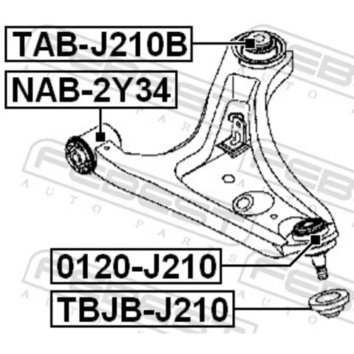 Zvislý/nosný čap 0120-J210 /FEBEST/ - obr. 1