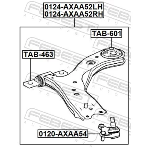Rameno zavesenia kolies 0124-AXAA52LH /FEBEST/ - obr. 1