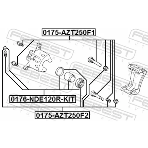 Opravná sada brzdového strmeňa 0176-NDE120R-KIT /FEBEST/ - obr. 1