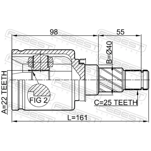 Sada kĺbov hnacieho hriadeľa 0211-C11X /FEBEST/ - obr. 1