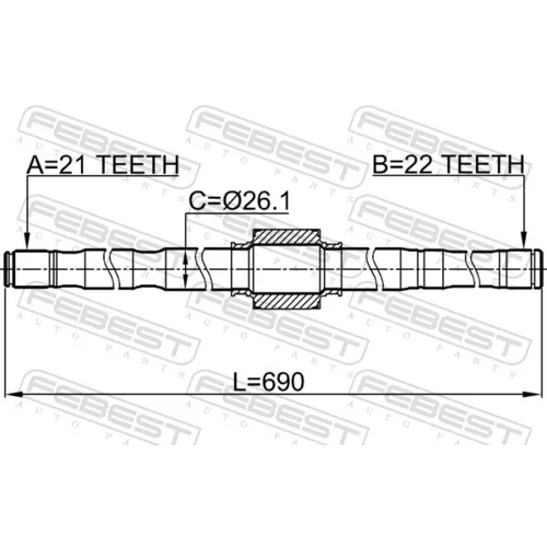 Hnací hriadeľ 0212-E11RH /FEBEST/ - obr. 1