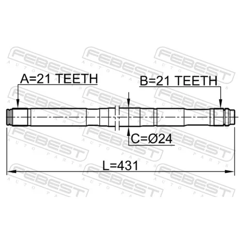 Hnací hriadeľ 0212-QG15LH /FEBEST/ - obr. 1