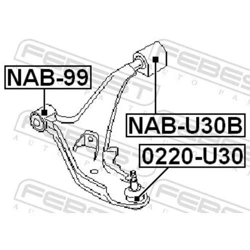 Zvislý/nosný čap 0220-U30 /FEBEST/ - obr. 1