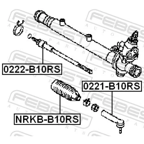 Axiálny čap tiahla riadenia 0222-B10RS /FEBEST/ - obr. 1