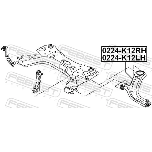 Rameno zavesenia kolies 0224-K12RH /FEBEST/ - obr. 1