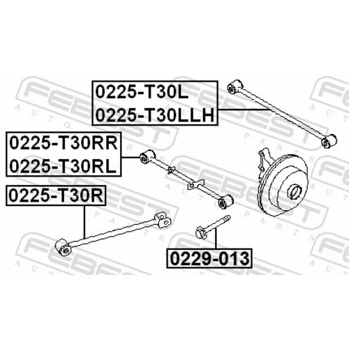 Rameno zavesenia kolies 0225-T30L /FEBEST/ - obr. 1