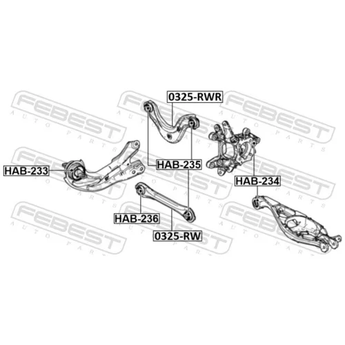 Rameno zavesenia kolies 0325-RWR /FEBEST/ - obr. 1