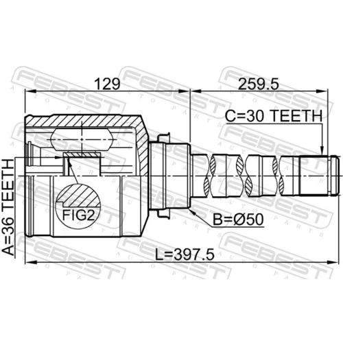 Sada kĺbov hnacieho hriadeľa 0411-CW6WRH /FEBEST/ - obr. 1