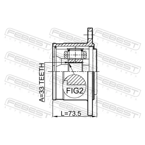 Sada kĺbov hnacieho hriadeľa 0411-V75RH /FEBEST/ - obr. 1