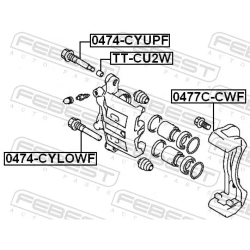 Vodiaci čap brzdového strmeňa 0474-CYLOWF /FEBEST/ - obr. 1