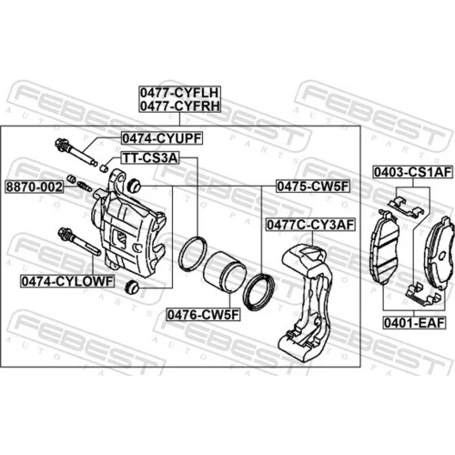 Brzdový strmeň 0477-CYFRH /FEBEST/ - obr. 1
