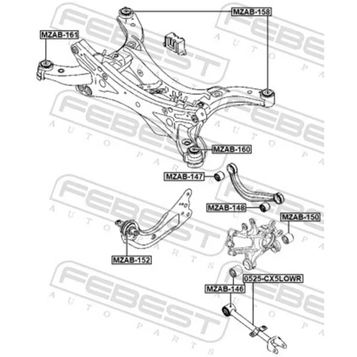 Rameno zavesenia kolies 0525-CX5LOWR /FEBEST/ - obr. 1