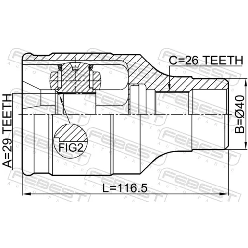Sada kĺbov hnacieho hriadeľa 0711-SX4FRH /FEBEST/ - obr. 1