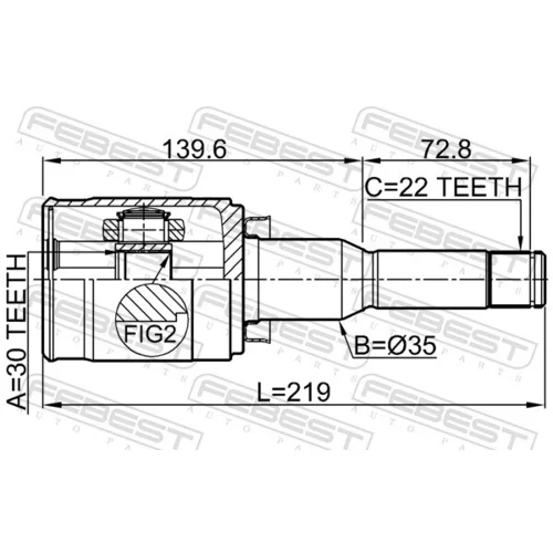 Sada kĺbov hnacieho hriadeľa 1011-T300LH /FEBEST/ - obr. 1