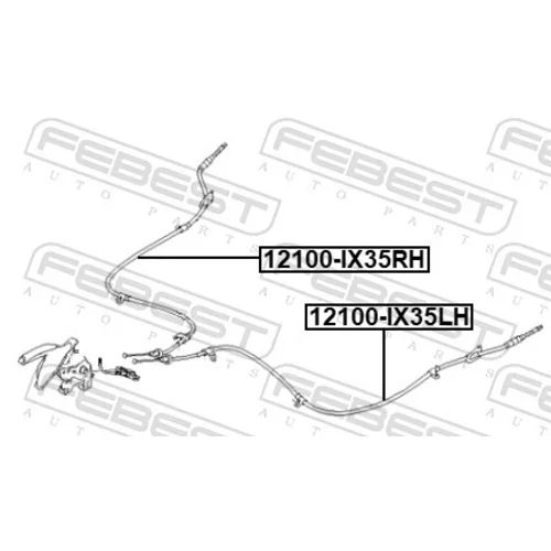 Ťažné lanko parkovacej brzdy 12100-IX35LH /FEBEST/ - obr. 1