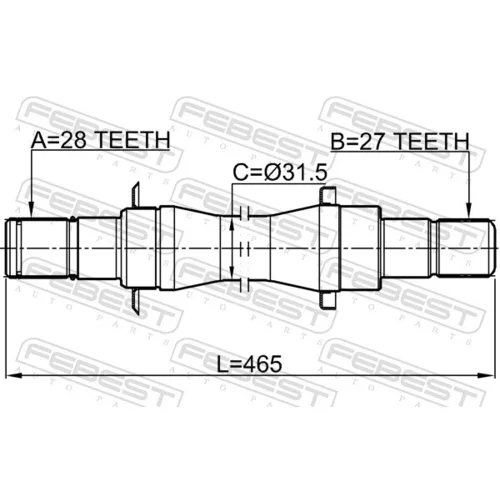 Hnací hriadeľ 1212-D716AT4WD /FEBEST/ - obr. 1