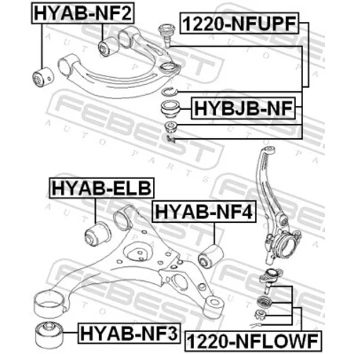 Zvislý/nosný čap 1220-NFUPF /FEBEST/ - obr. 1