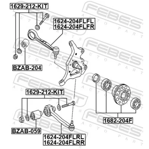 Rameno zavesenia kolies 1624-204FLFL /FEBEST/ - obr. 1