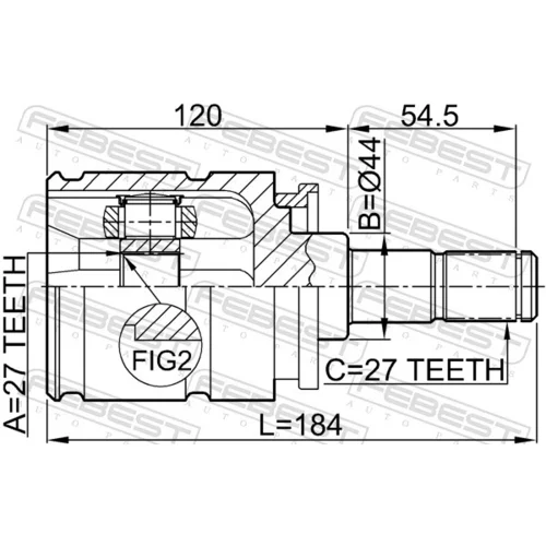 Sada kĺbov hnacieho hriadeľa 1911-X5LH /FEBEST/ - obr. 1