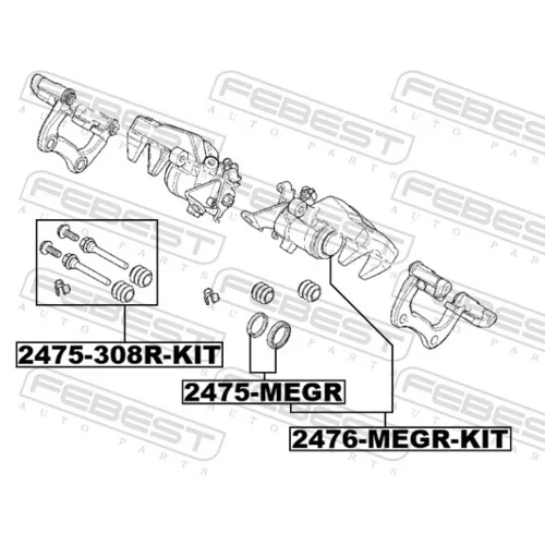 Opravná sada brzdového strmeňa 2476-MEGR-KIT /FEBEST/ - obr. 1
