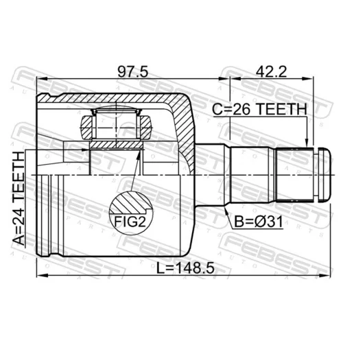 Sada kĺbov hnacieho hriadeľa 2711-S80ATLH /FEBEST/ - obr. 1