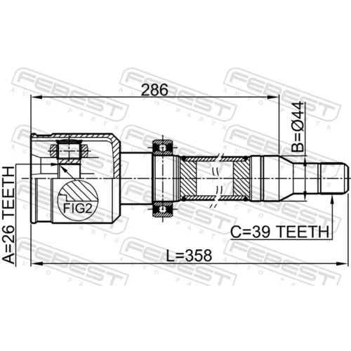 Sada kĺbov hnacieho hriadeľa 2711-S80RH /FEBEST/ - obr. 1