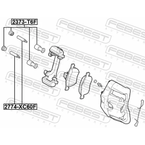 Vodiaci čap brzdového strmeňa 2774-XC60F /FEBEST/ - obr. 1