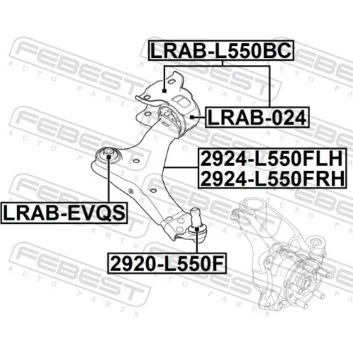 Zvislý/nosný čap 2920-L550F /FEBEST/ - obr. 1