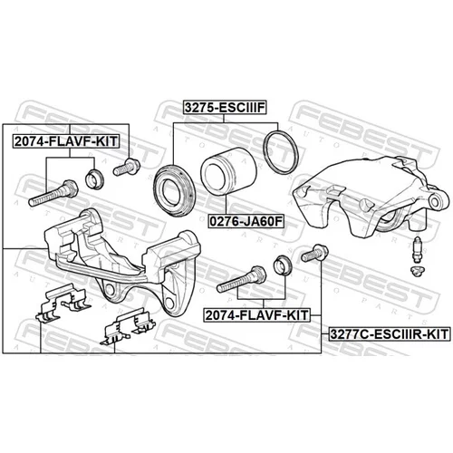 Sada držiakov brzd. strmeňov 3277C-ESCIIIR-KIT /FEBEST/ - obr. 1