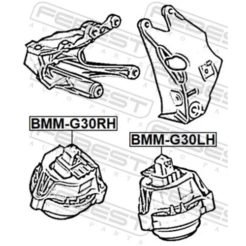 Uloženie motora BMM-G30LH /FEBEST/ - obr. 1