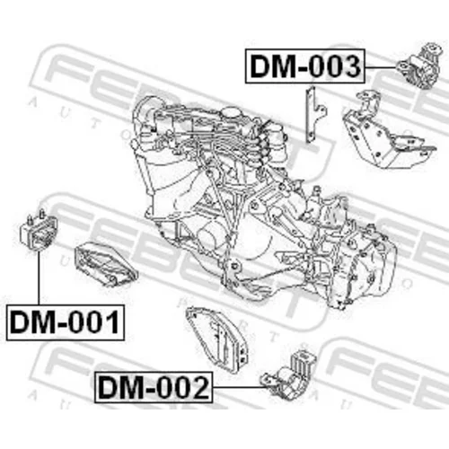 Uloženie motora DM-003 /FEBEST/ - obr. 1
