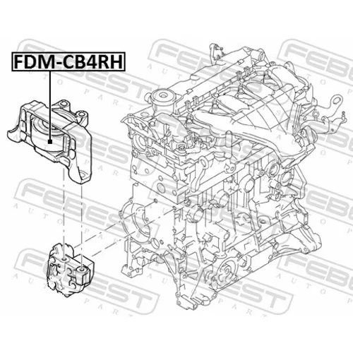 Uloženie motora FDM-CB4RH /FEBEST/ - obr. 1