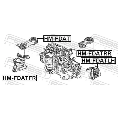 Uloženie motora HM-FDATRR /FEBEST/ - obr. 1
