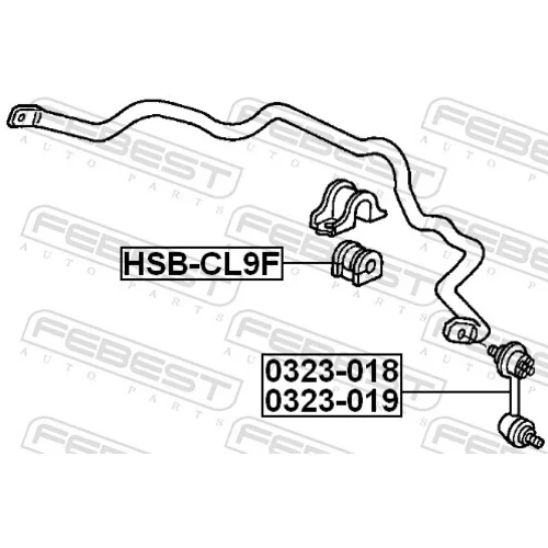 Uloženie priečneho stabilizátora HSB-CL9F /FEBEST/ - obr. 1