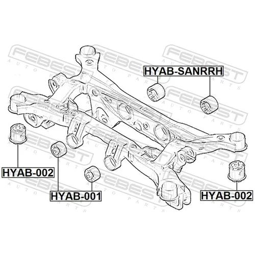 Uloženie, diferenciál HYAB-001 /FEBEST/ - obr. 1