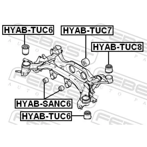 Uloženie tela nápravy HYAB-TUC8 /FEBEST/ - obr. 1