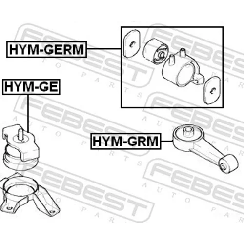 Uloženie motora HYM-GE /FEBEST/ - obr. 1