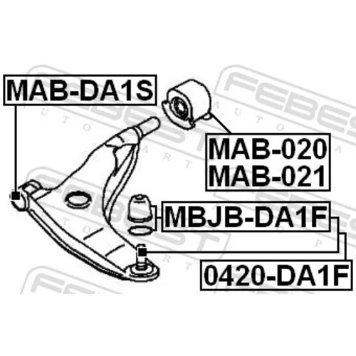 Súprava na opravu, zvislý/vodiaci kĺb MBJB-DA1F /FEBEST/ - obr. 1