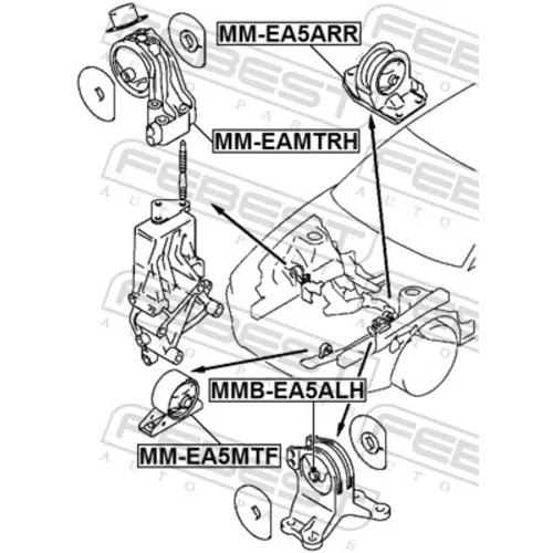 Uloženie motora MMB-EA5ALH /FEBEST/ - obr. 1