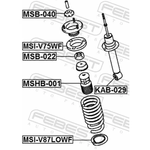 Vymedzovacia trubka pre tlmič pérovania MSB-040 /FEBEST/ - obr. 1
